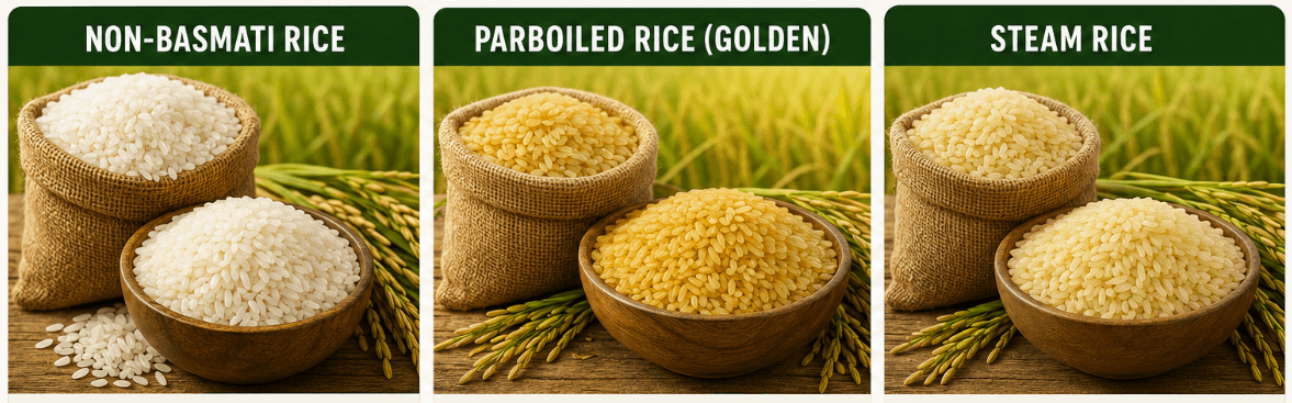 Non-Basmati, Parboiled & Steam Rice